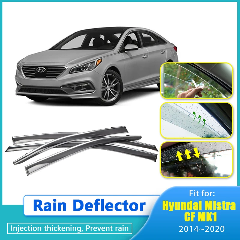 

Дефлектор дождя для Hyundai Mistra CF MK1 2014 2015 2016 2017 ~ 2020, защитный козырек на окно автомобиля, защита от дождя, ветрозащитный стеклоотражатель