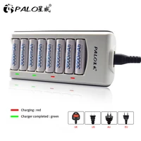 palo 8 slots battery charger intelligent fast led indicator smart battery charger for aa aaa ni mh ni cd rechargeable battery