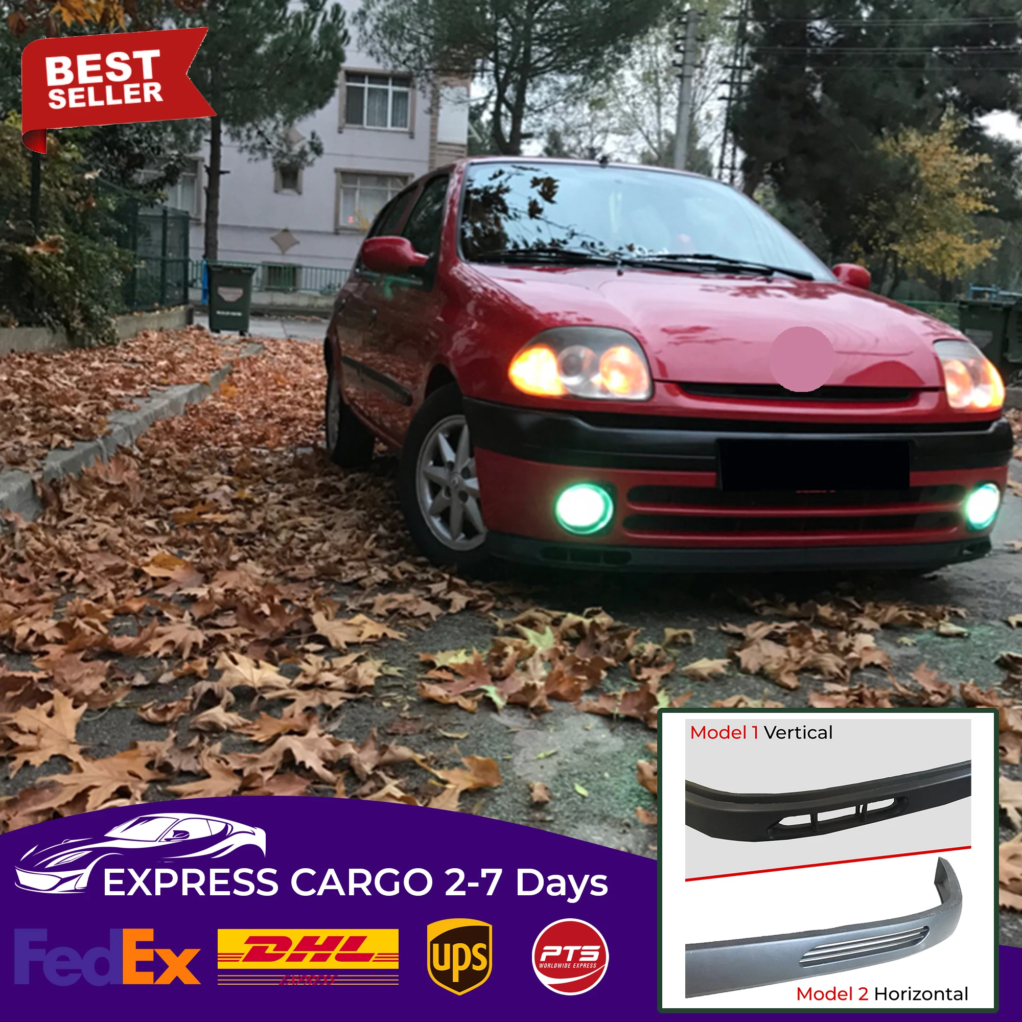 

For Renault Clio laguna model FRONT SPOILER BUMPER LIP Euro Spoiler Lip Universal 2 pcs Body Kit