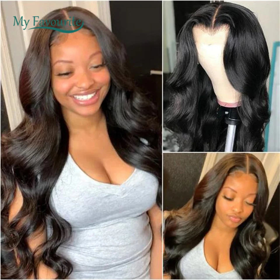 30 Inches 4x4 Body Wave Lace Closure Wigs Brazilian 100% Human Hair Natural Color For Women Pre Plucked Hair Transparent Lace