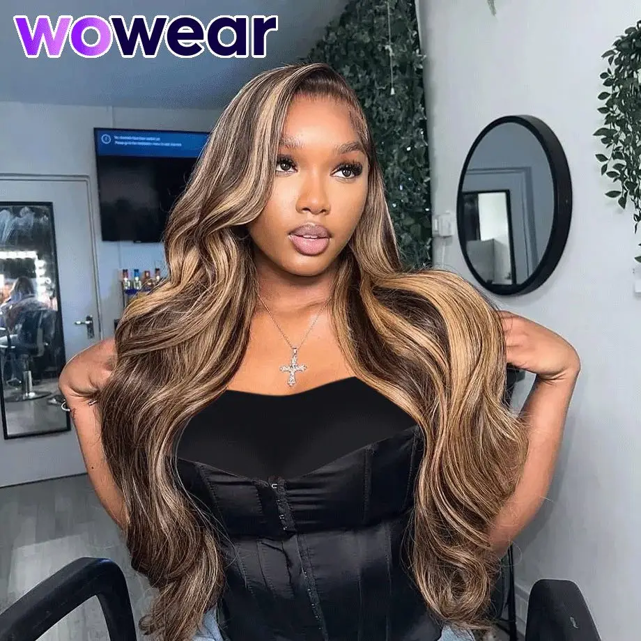 Highlight Wig Human Hair 34 Inch Brazilian Honey Blonde Hd Lace Frontal Wigs For Black Women Human Hair Body Wave Lace Front Wig