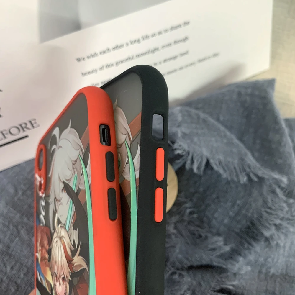 hot genshin impact game phone case for iphone 13 12 11 pro max xs xr x 7 8 plus black matte translucent cover funda coque new free global shipping