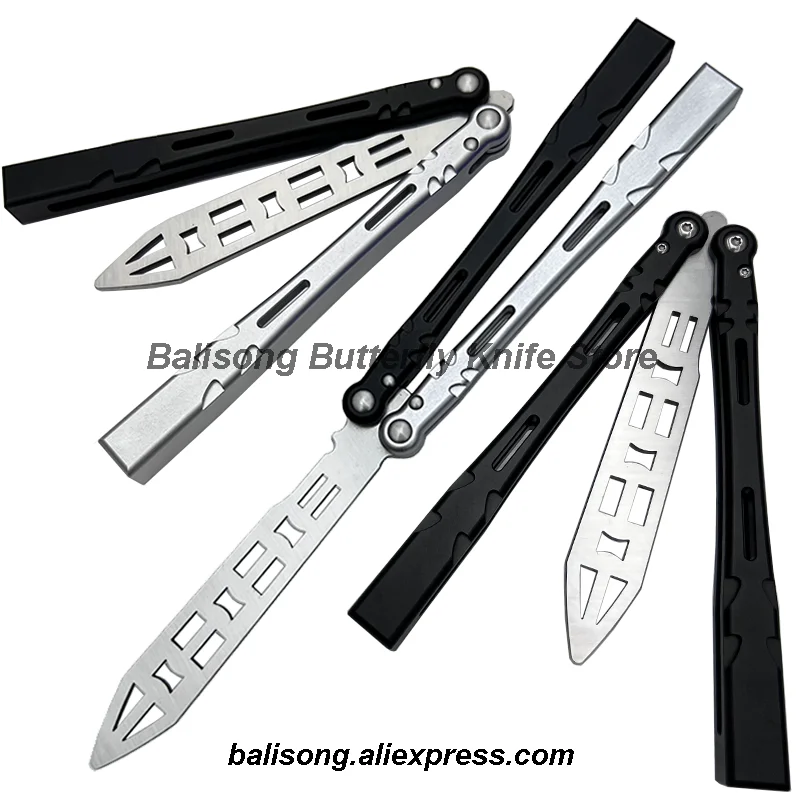 

Theone Aliens Balisong Flipper Trainer Butterfly Knife D2 Blade 6061 Aviation Aluminum Handle Bushings System Safe EDC Outdoor