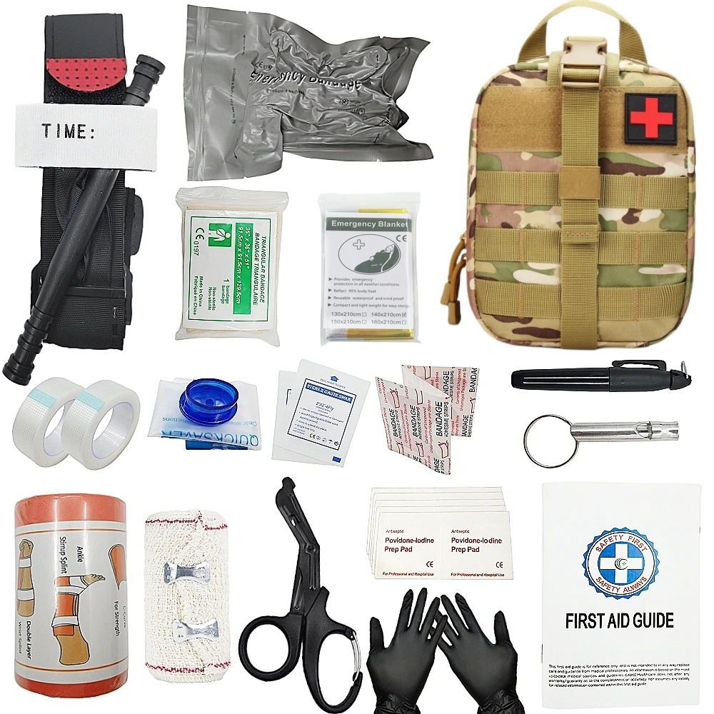 

Outdoor Survival Gear Molle Bag Medical Emergency IFAK First Aid Kit Military Tactical Tourniquet Israel Bandage Camping Edc