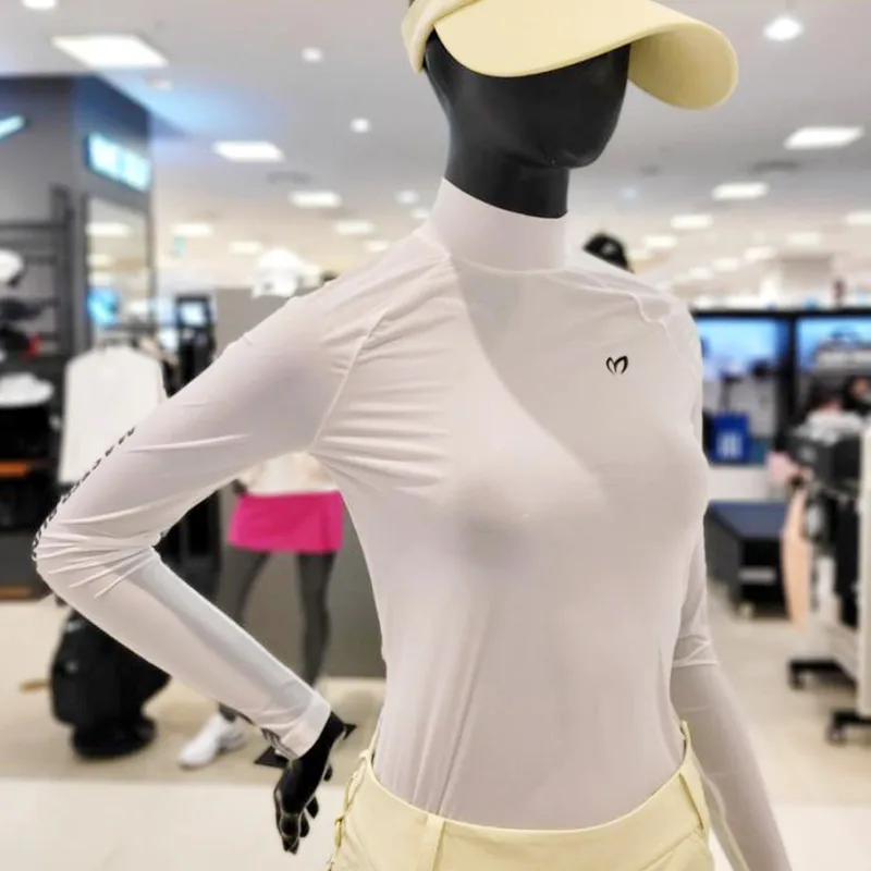 Golf wear summer women's ice silk ultra-thin icy sun protection clothing fashion elastic sports base coat