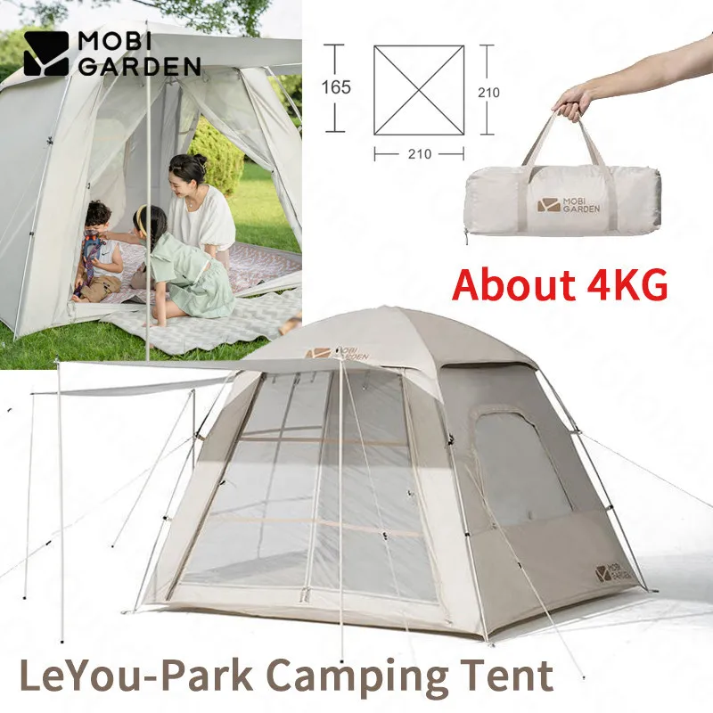 

Палатка Mobi Garden/LeYou на 3-4 человек, портативная семейная палатка для пикника, кемпинга, с алюминиевым кронштейном, для трех сезонов, для путешес...