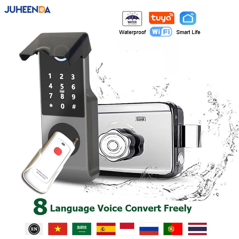 Купить Умный дверной замок Tuya Wi-Fi, наружная Водонепроницаемая Rfid-карта, TTLock, приложение для дома, садовая Калитка, дверь и шлюз