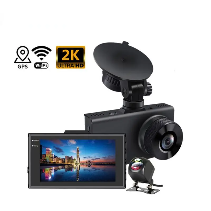 

3 Inch 2K FHD Car DVR Video Recorder Wifi Dash Cam With AHD 1080P Rear Cam Front And Rear Dual Cameras Dashcam