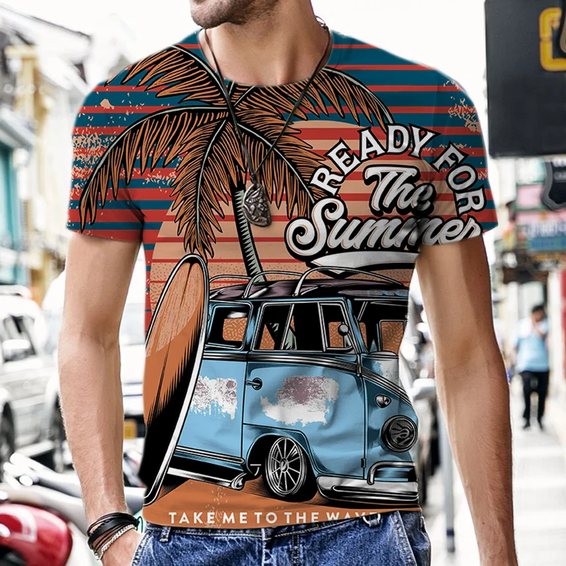 Men's T-shirts Vintage Car Design Harajuku Sportswear 2023 New Short Sleeve Luxury Fashion Hot O Neck Tracksuit Street Tees Top