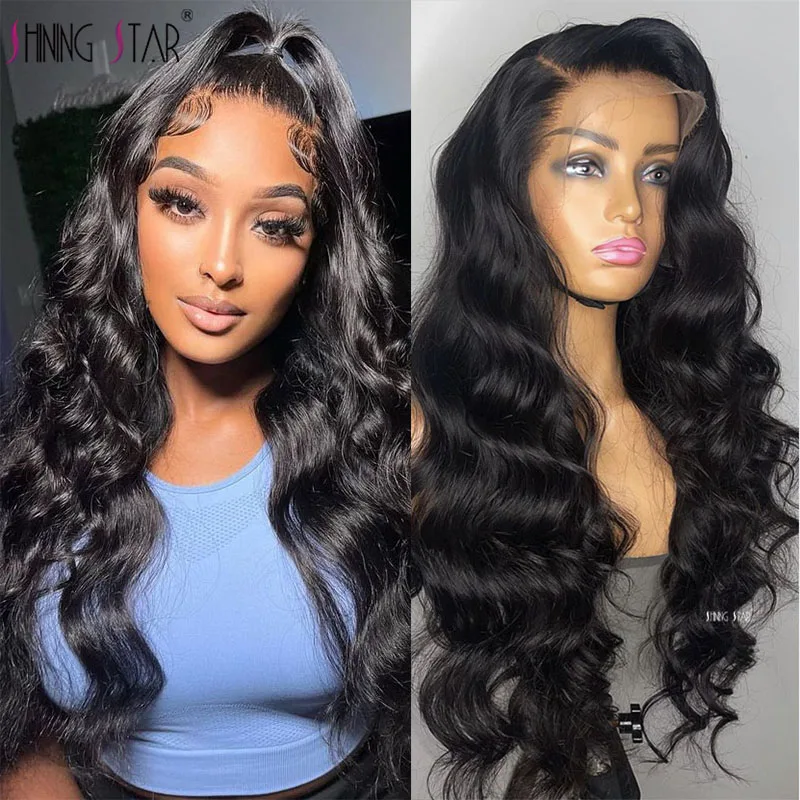 13x4 HD Lace Natural Black Color Human Hair Wigs Transparent Lace Frontal Wigs Straight Wigs Body Wave Curly Hair Wigs For Women