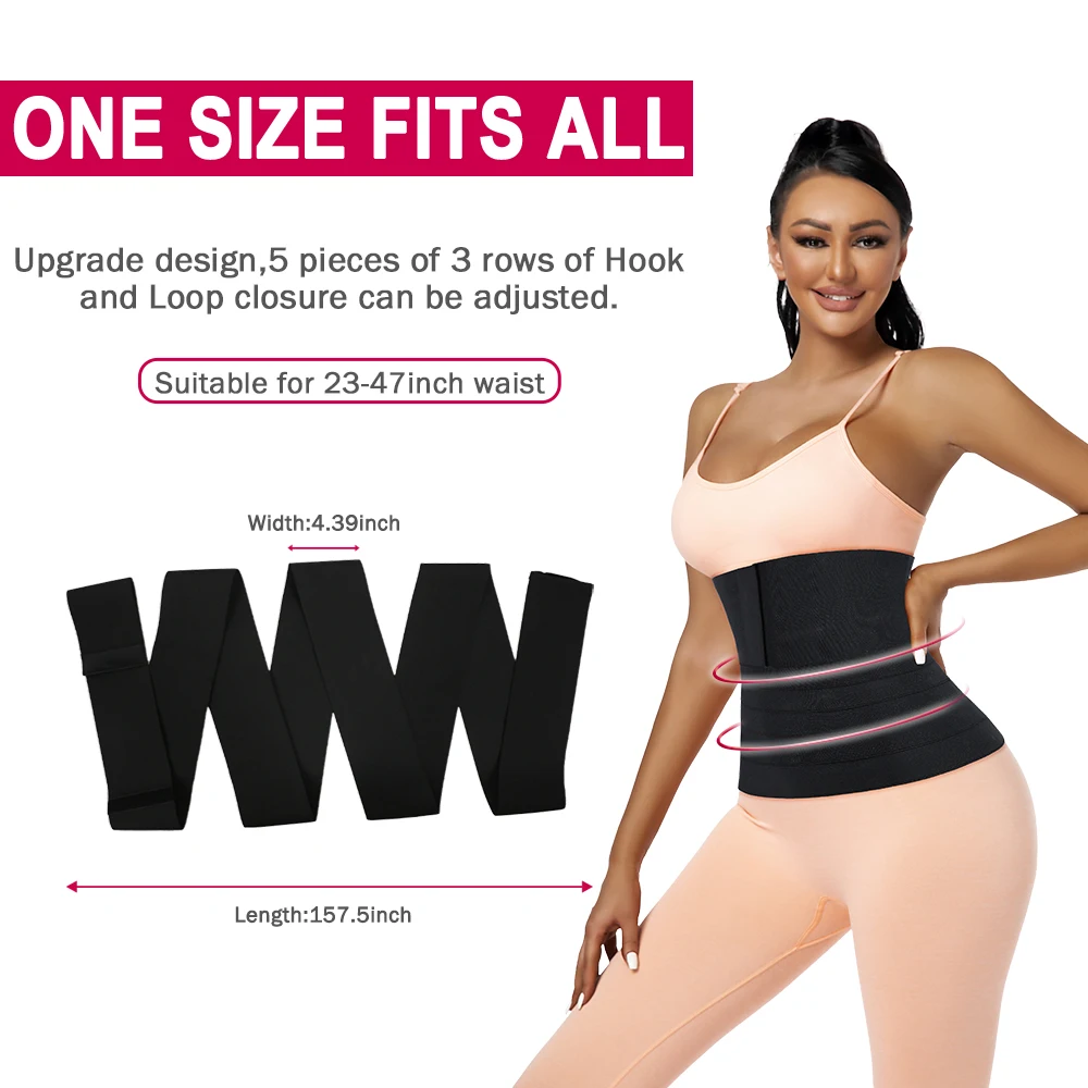 Atbuty Stretch Band Waist Bandage Wrap Trainer Slimming Tummy Corset Flat Belly Trimmer Belt Model Strap Women Shapwear Girdle