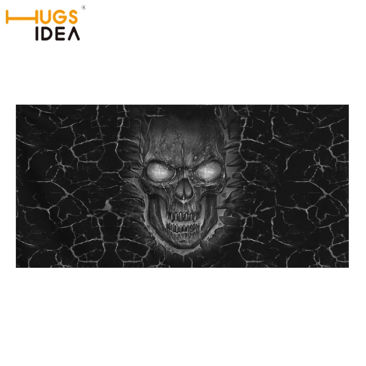 

HUGSIDEA Bathroom Shower Towels Cool Personality Skull Design Durable Fade Resistant Hand Washable Face Soft Towel for Women/Men