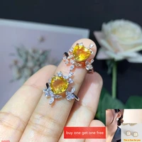 fine jewelry 100 925 sterling silver natural citrine gemstone womens ring marry got engaged party birthday gift girl new 8x8