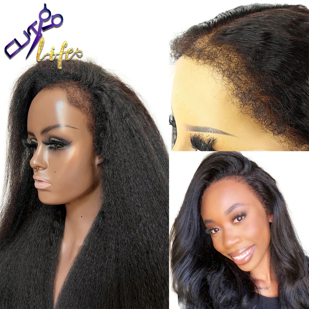 

Парик на сетке для фронтальных волос 3x6 с кудрявыми детскими волосами, парик из 180% натуральных волос, 32 дюйма, кудрявые края, 360 кружевные пар...