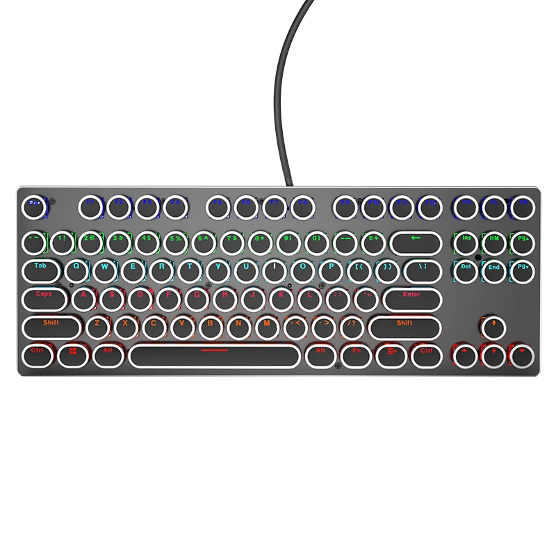 Механическая игровая клавиатура ретро кабель USB 87 клавиш с переключателем