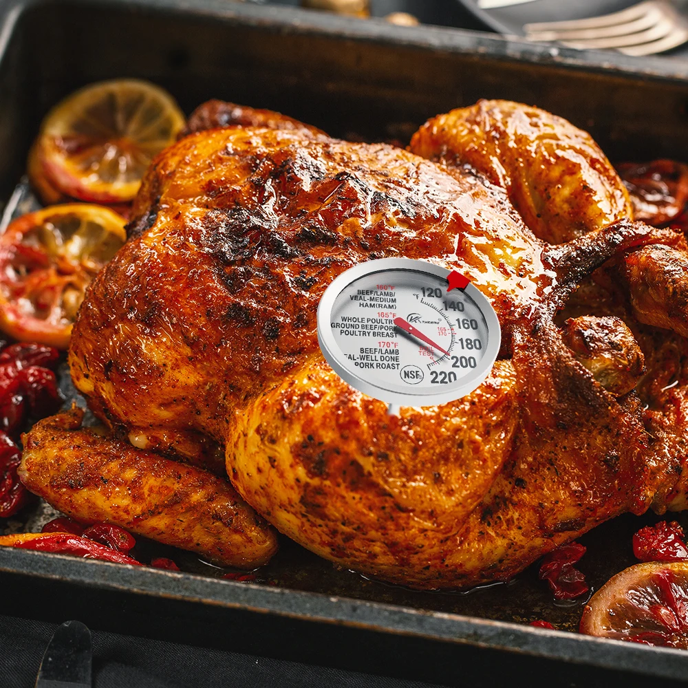 KT THERMO 2 Пакета Мясное Приготовление Термометр 2.5 Дюйма Циферблат Нержавеющая Сталь Водонепроницаемый Печь Безопасный Барбекю Мясных продуктов.