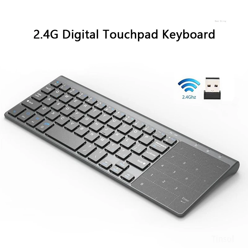 

2,4G клавиатура с сенсорной панелью, портативная беспроводная клавиатура для ipad, Xiaomi, Samsung, планшетов, настольных ПК, эргономичная 78 клавиш