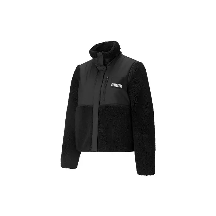Женская куртка Puma Sherpa Retro Color Block Faux Shearling с воротником-стойкой черная 846362-01 |