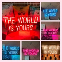the world is yours neon sign bedroom led pink neon light home party decor wall decoration shop sianage best gifts for friends