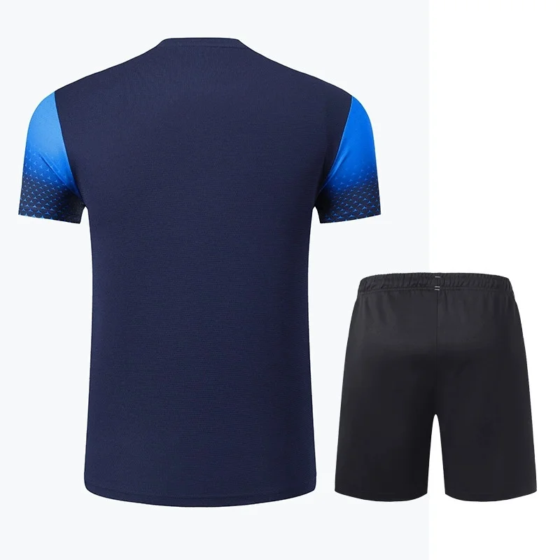 Men T-shirt Summer Quick Drying Female Training Badminton Suit Table Tennis Suit Printed T-shirt Boys Breathable Sports Suit