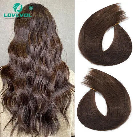 LOVEVOL прямые I-образные натуральные человеческие волосы для наращивания предварительно скрепленные I-образные волосы для наращивания Remy кератиновые капсульные волосы 12-26 дюймов