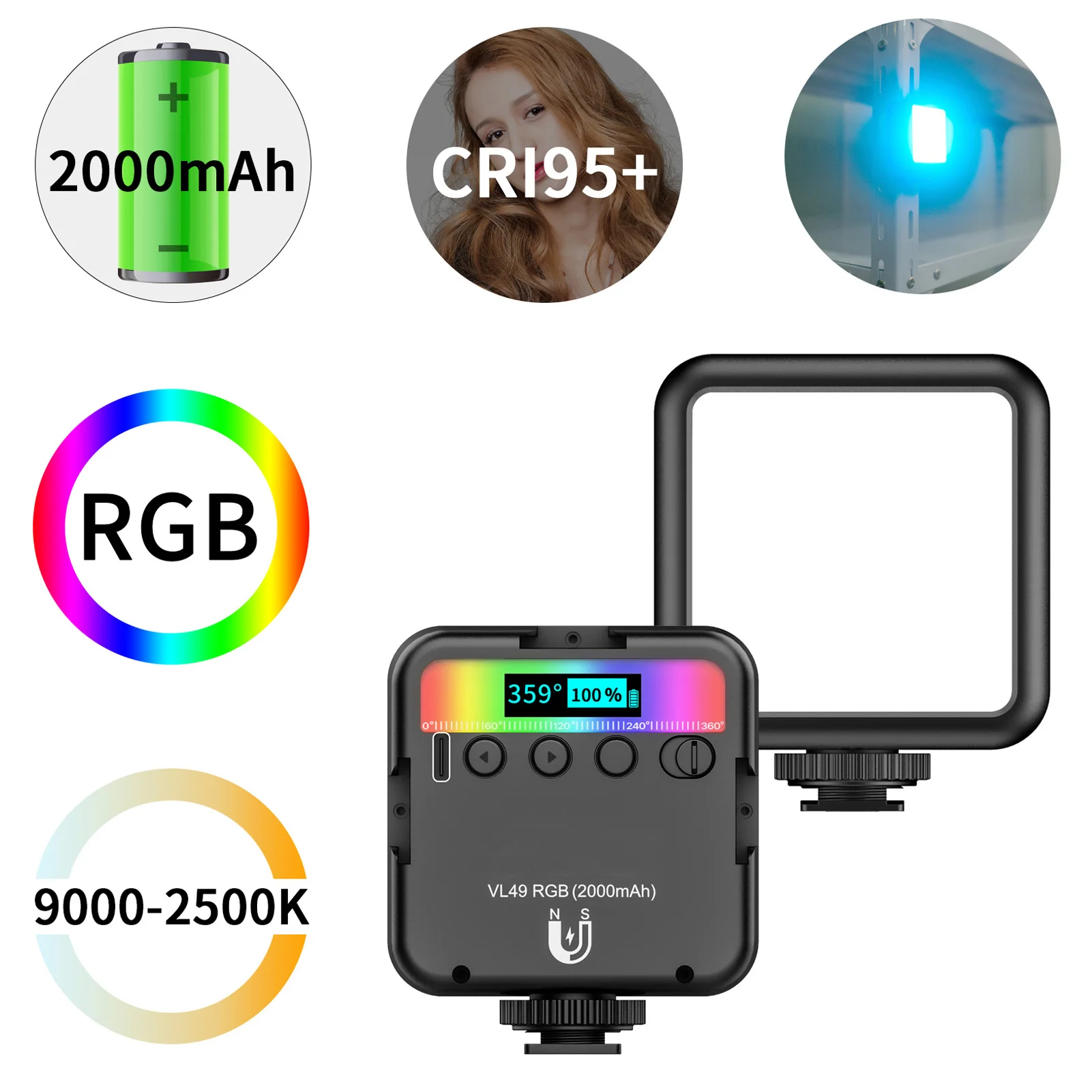 Светодиодсветильник лампа VL49 RGB для фото-и видеоссветодиодный емки фотостудии