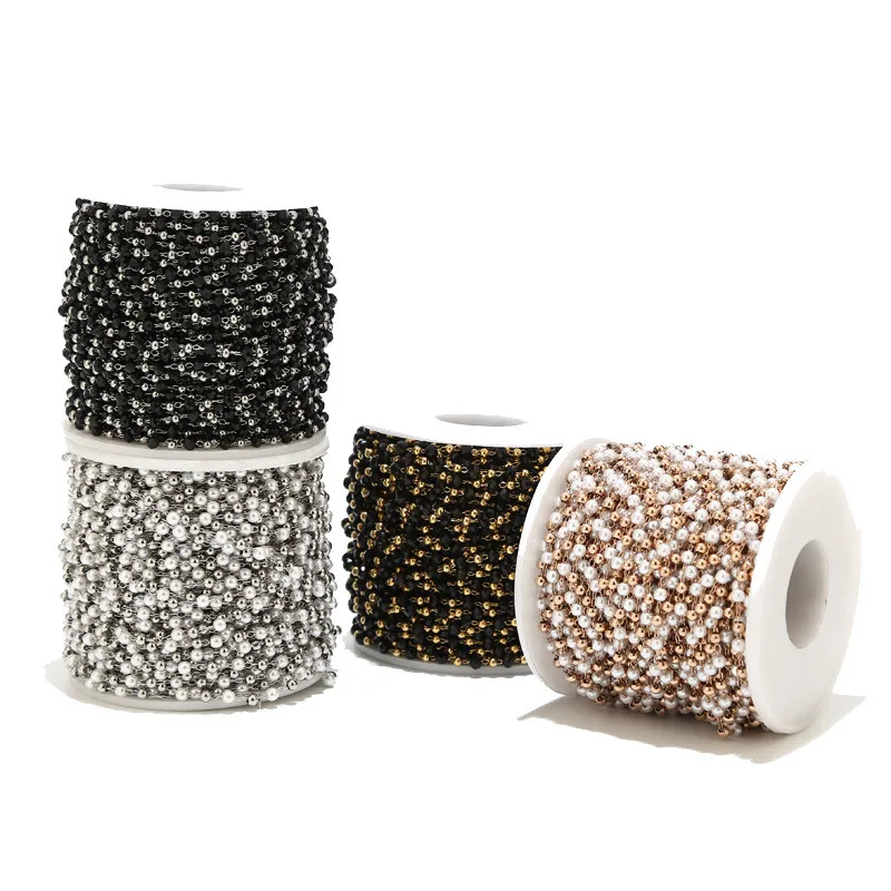 Цепочки из нержавеющей стали с искусственным жемчугом ювелирные изделия сделай