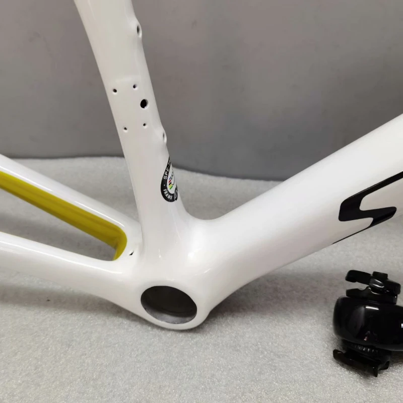 

Lightest Rim brake SL6 T1000 blue camo carbon frame road bike clean routing threaded BSA with integrated handlebar stem 700C