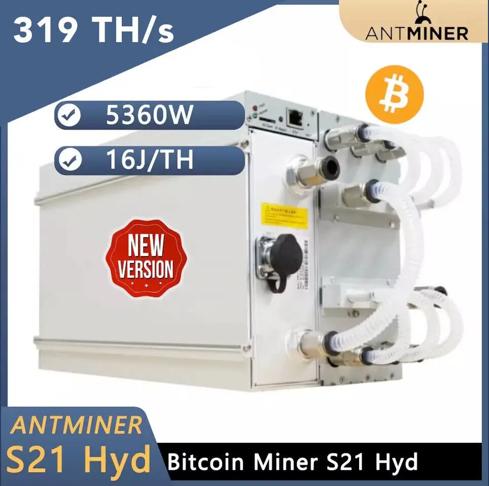 Bitmain Antminer S21 Hydro 319T — совершенно новый заводской запечатанный с гарантией