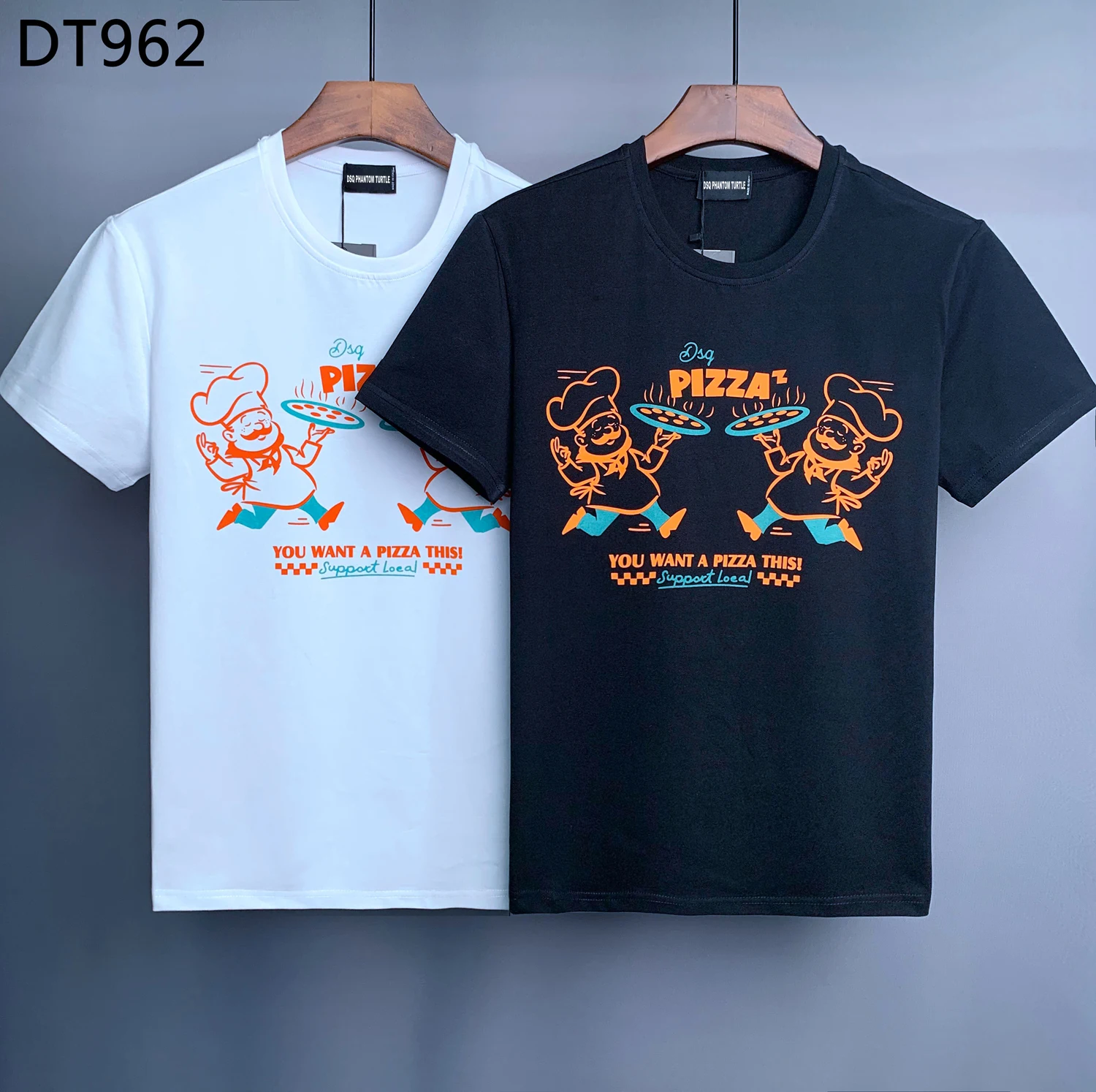 

DSQ PHANTOM TURTLE 2022 Summer New T-shirt Men Fashion Print 100% Cotton Tees Breathable Quality Tops DT962