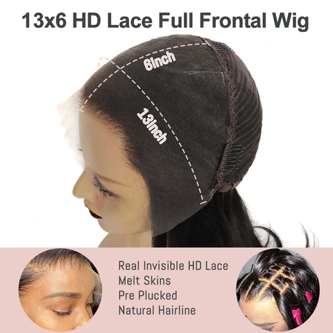 250% телесная волна 13x6 HD кружево полностью фронтальные человеческие волосы парики предварительно выщипанные 13x4 HD кружевной фронтальный парик для женщин глубокий разделение бразильский