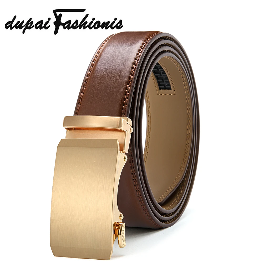 DUPAI FASHIONIS  Men's Leather Genuine Belt Fashion Alloy Luxury Automatic Buckle Leather For Men's Belt
