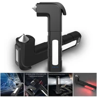 4 in 1 car emergency safety escape tool car hammer safety window breaker and seat belt cutter dual led light magnetic for repair