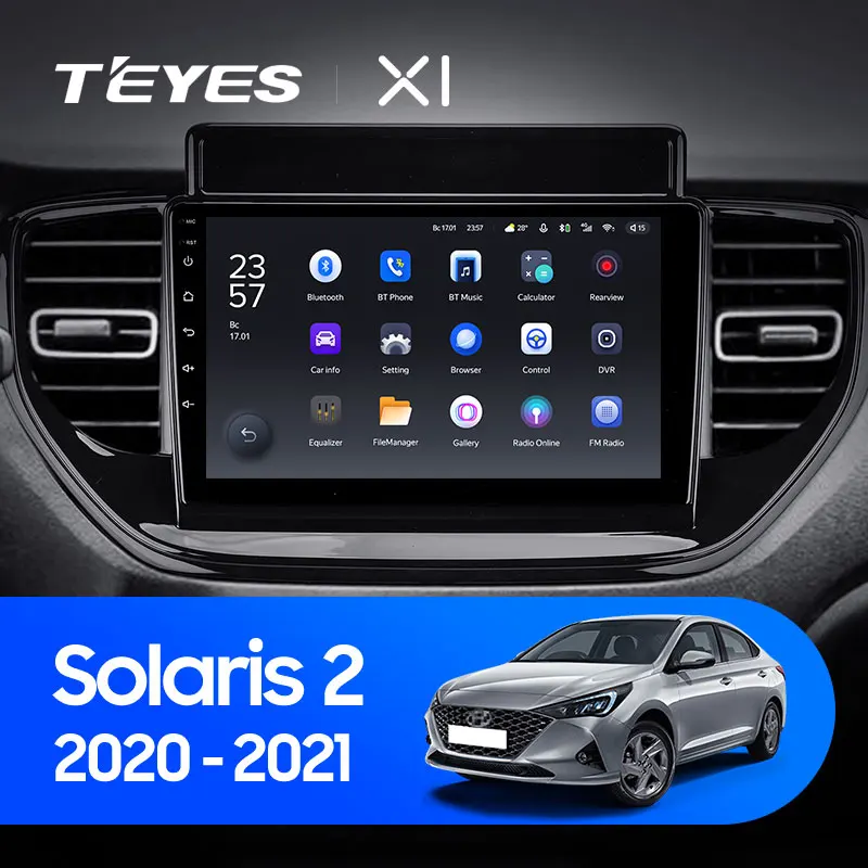 TEYES X1 Штатная магнитола For Хендай Солярис 2 рестайлинг Hyundai Solaris II 2020 - 2021 Android 10 до