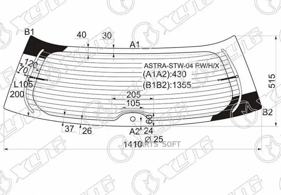 Opel astra j заднее стекло