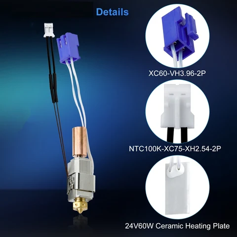 Цельнометаллическая сопловая нагревательная пластина Hotend Kit для деталей 3D-принтера Artillery Sidewinder X1