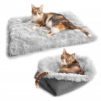 dog cushion cat nesk dual purpose winter warm long plush pet sleeping mat puppy crate kennel pat washable chihuahua teddy beds