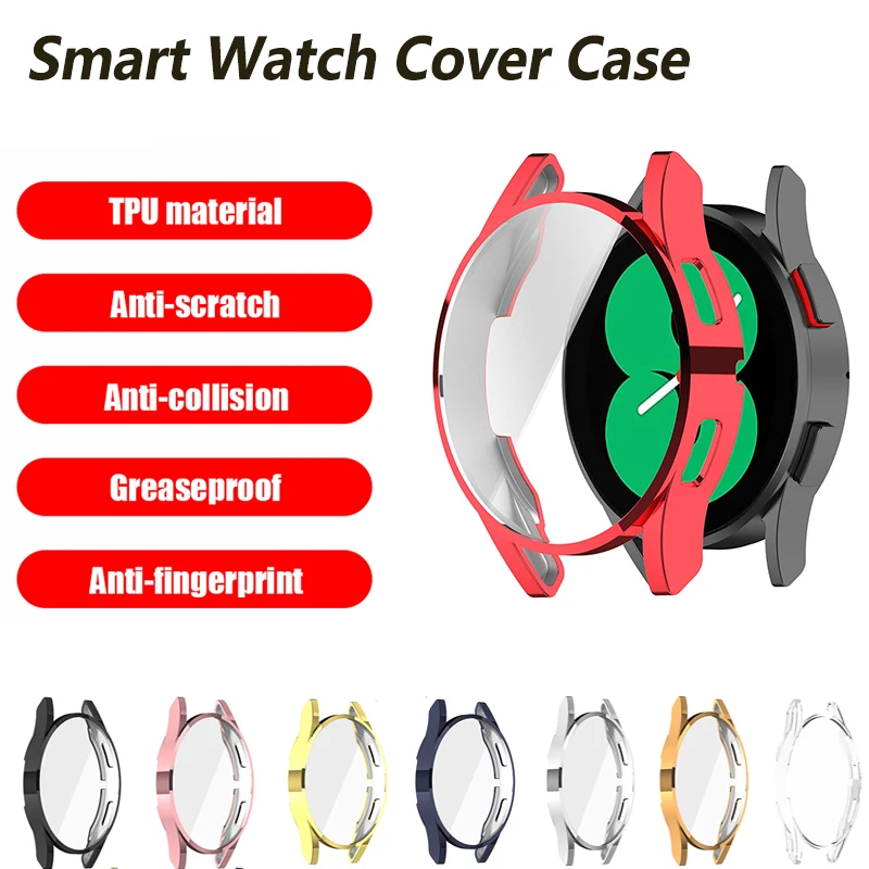 

Smart Watch Screen Protective Case for Samsung Galaxy Watch 4 40mm 44mm, Soft TPU Cover Bumper Full Screen Protector for Galaxy