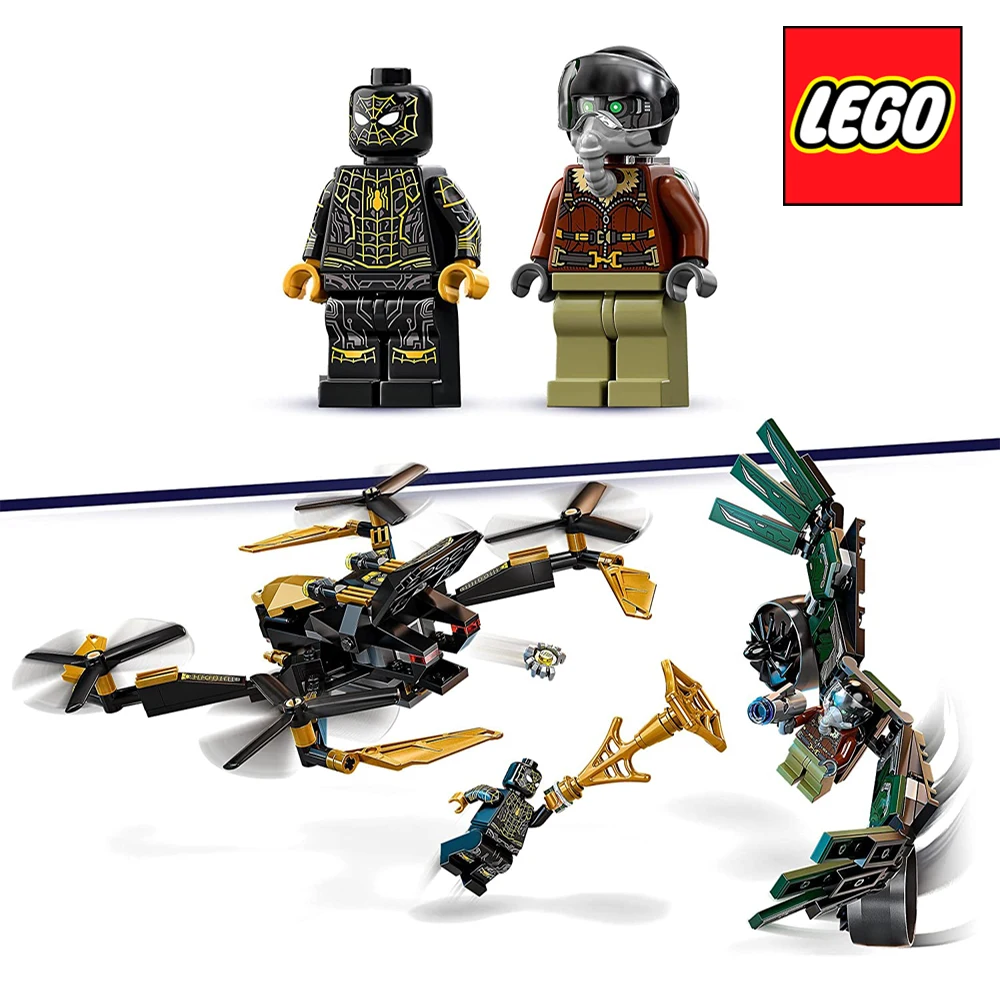 Оригинальный Дрон LEGO Marvel Человек-паук для детей Дуэль 76195 Новая игрушка подарки
