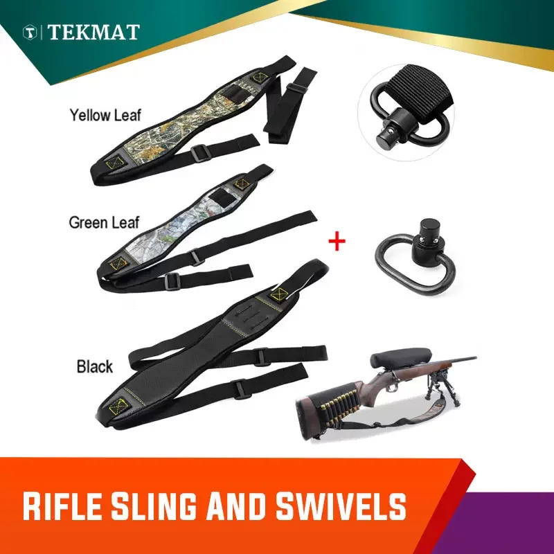 

Tekmat Tactical Accessories Yellow Green Leaf Black Shooting Gun Sling With Swivels Set Camo Shotgun Carrier Hunting Rifle