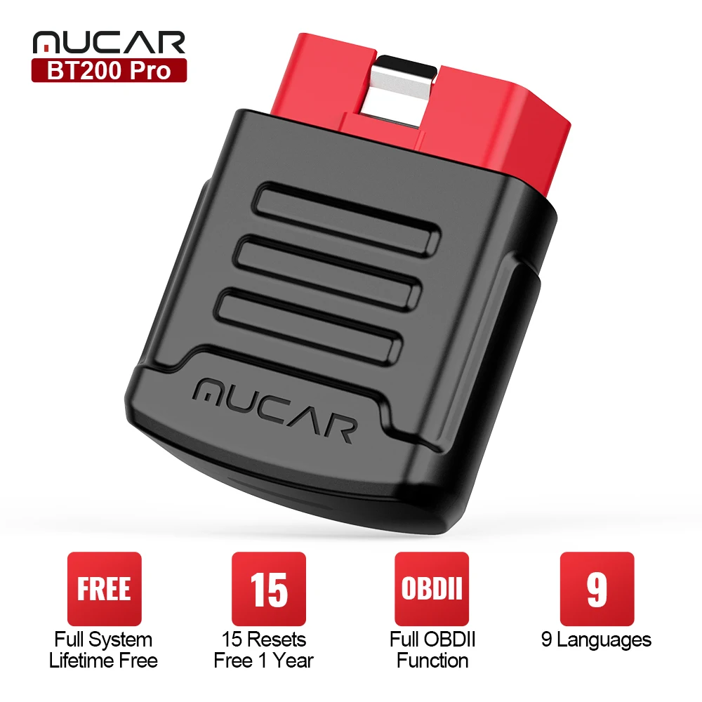 

Диагностический сканер THINKCAR MUCAR BT200 Pro, устройство для полной диагностики, OBD2, 15 сбросов, 1 год