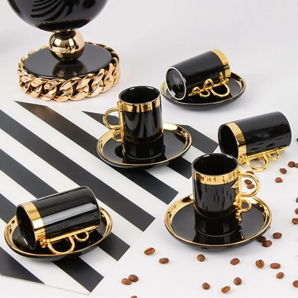 

6 Person Coffee Set Kitchenware Coffee Accessories Tea and Coffee Set Lux Cup and Saucer Espresso New Home Gift Birthday Gift