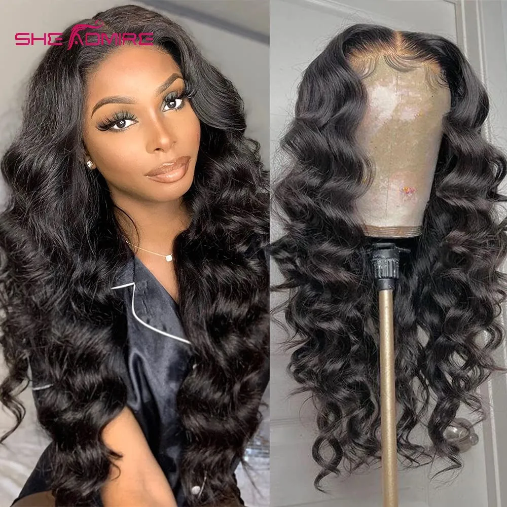 Loose Wave Lace Front Wigs 13x4x1 Transparent Lace Frontal Wigs for Black Women She Admire T Part Human Hair Wig Pre Plucked