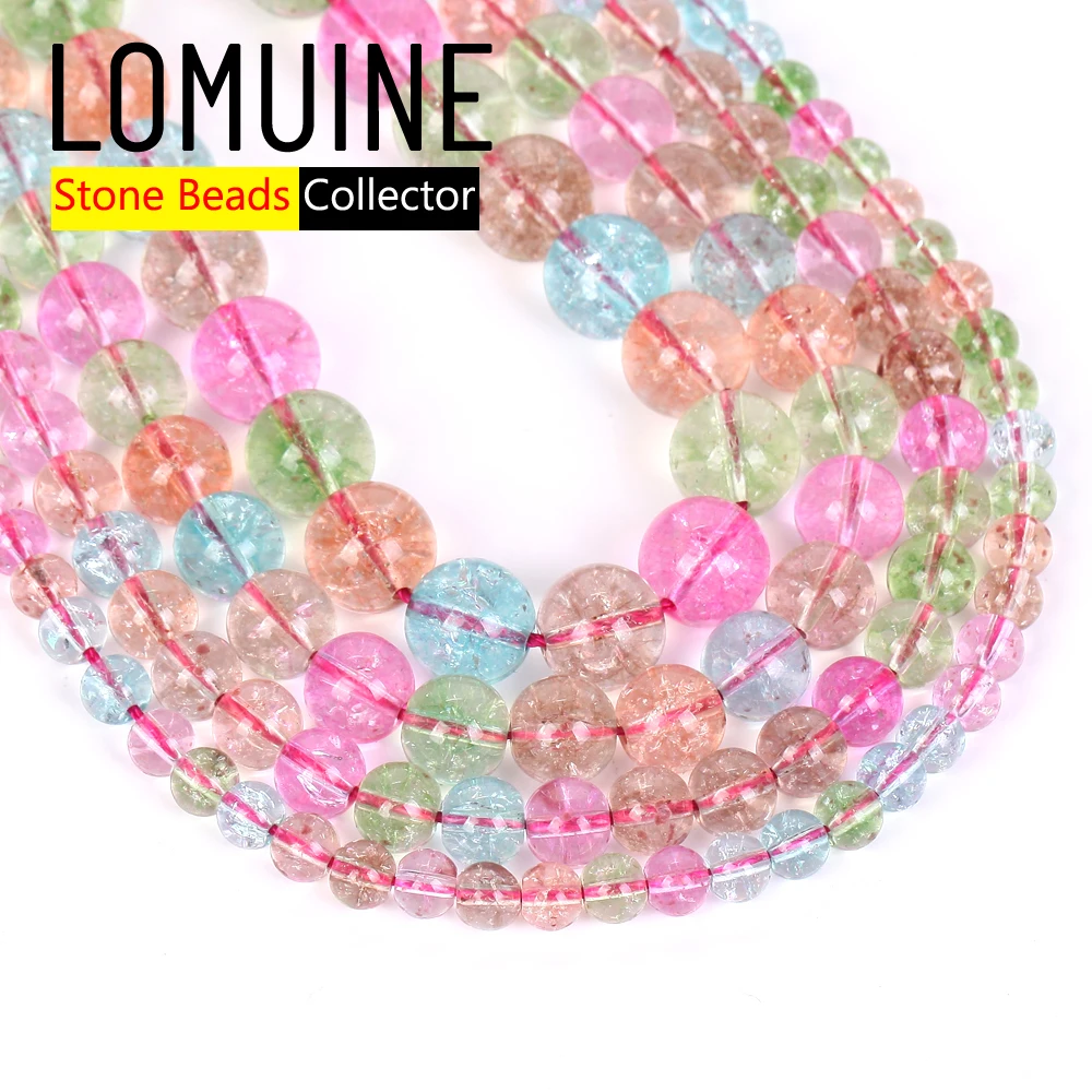 Бусины из натурального камня sonow потрескавшийся кристалл круглые бусины