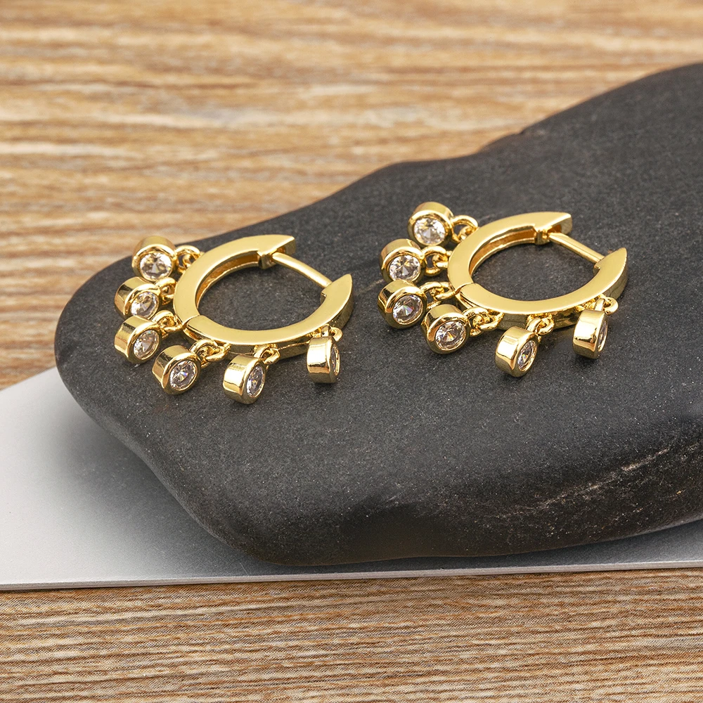 Женские серьги-подвески AIBEF роскошные блестящие серьги золотого цвета с медным