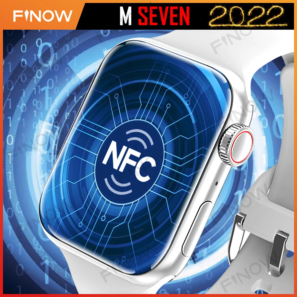 

Finow M SEVEN Smartwatch Série 7 45mm NFC 1.75inch 320*385 Relogio Masculino Bluetooth Call for Men Women PK Iwo W27 Z36 X8 Max