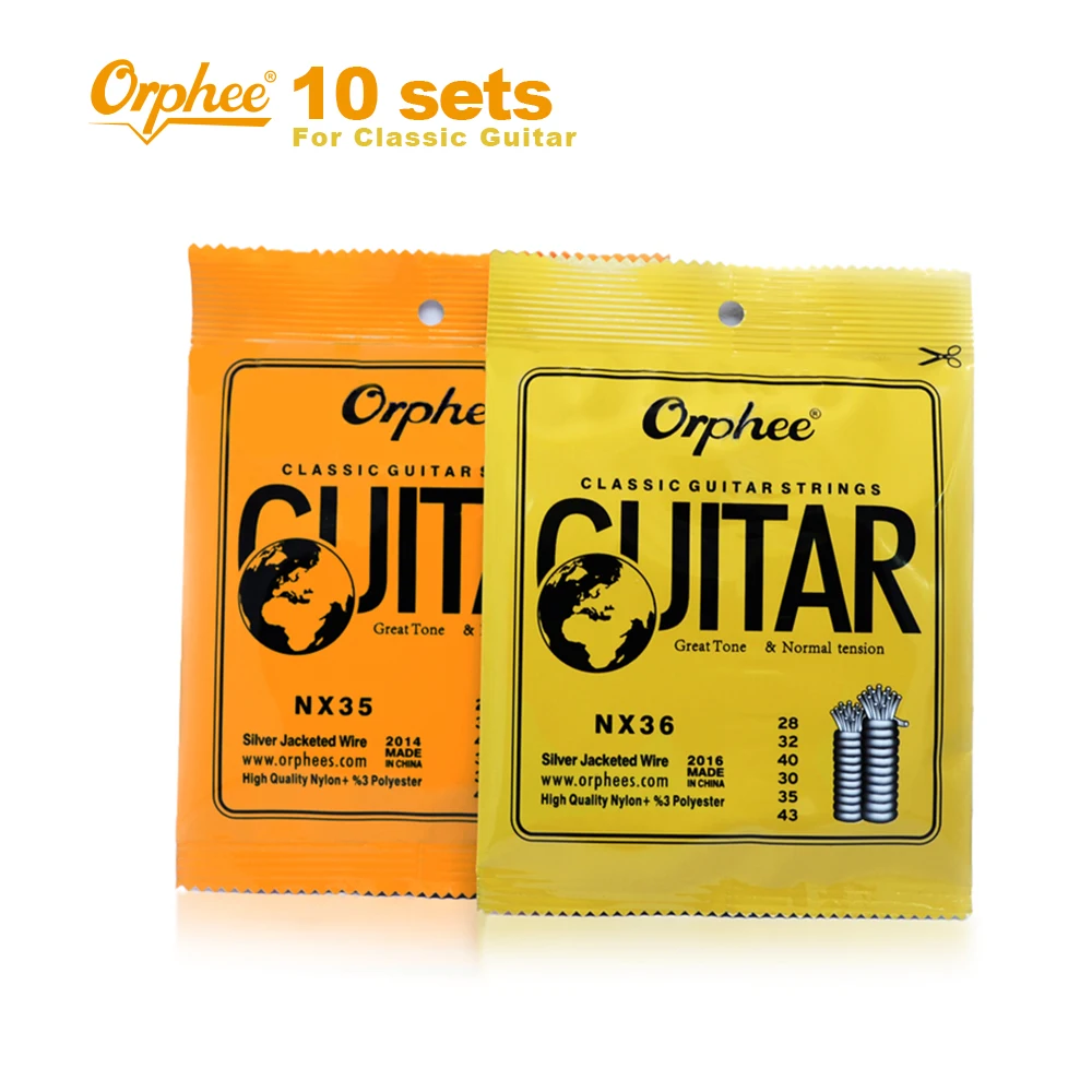 

Струны Orphee для классической гитары, нейлоновые + 3% полиэстер, 10 комплектов