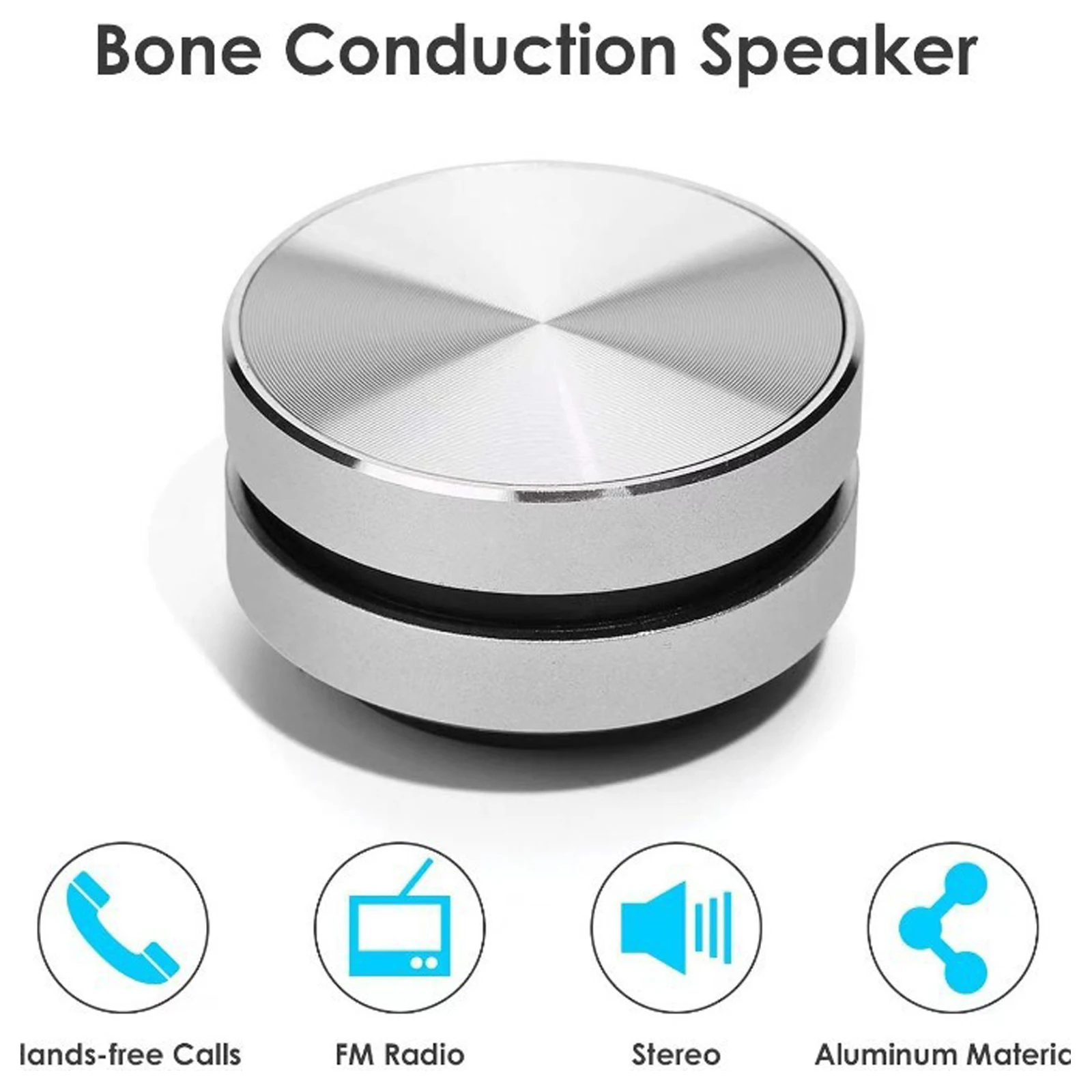 Портативный магнитный Bluetooth-динамик TWS с костной проводимостью - Серебристый звук
