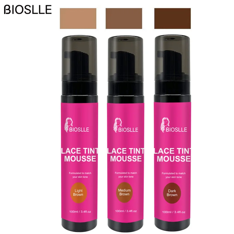 BIOSLLE 100ml Lace Tint Mousse Foam For Hair Wigs 3 Colors/ lot