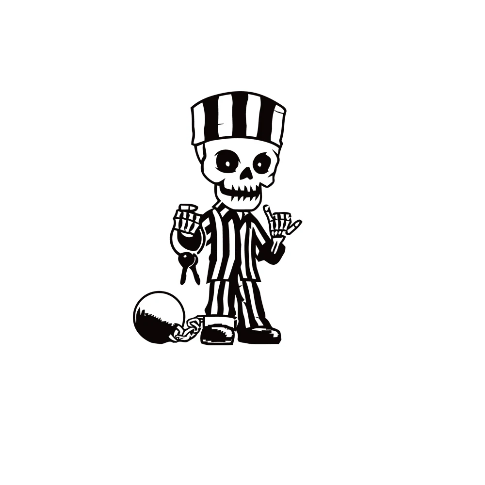 

Забавный Скелет заключенного, Хэллоуин, автомобильные наклейки, автомобильные наклейки для автомобиля, мотоцикла, аксессуары для окон, укр...